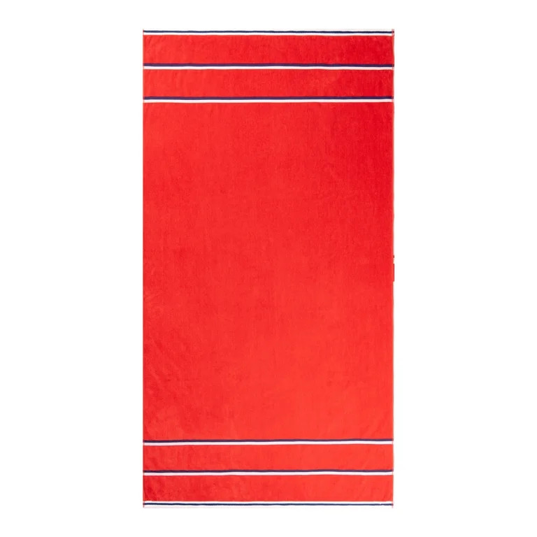 Mainstays Patriotic Cotton Blend Cabana Beach Towel, 36 x 72 in, Red | Walmart (US)