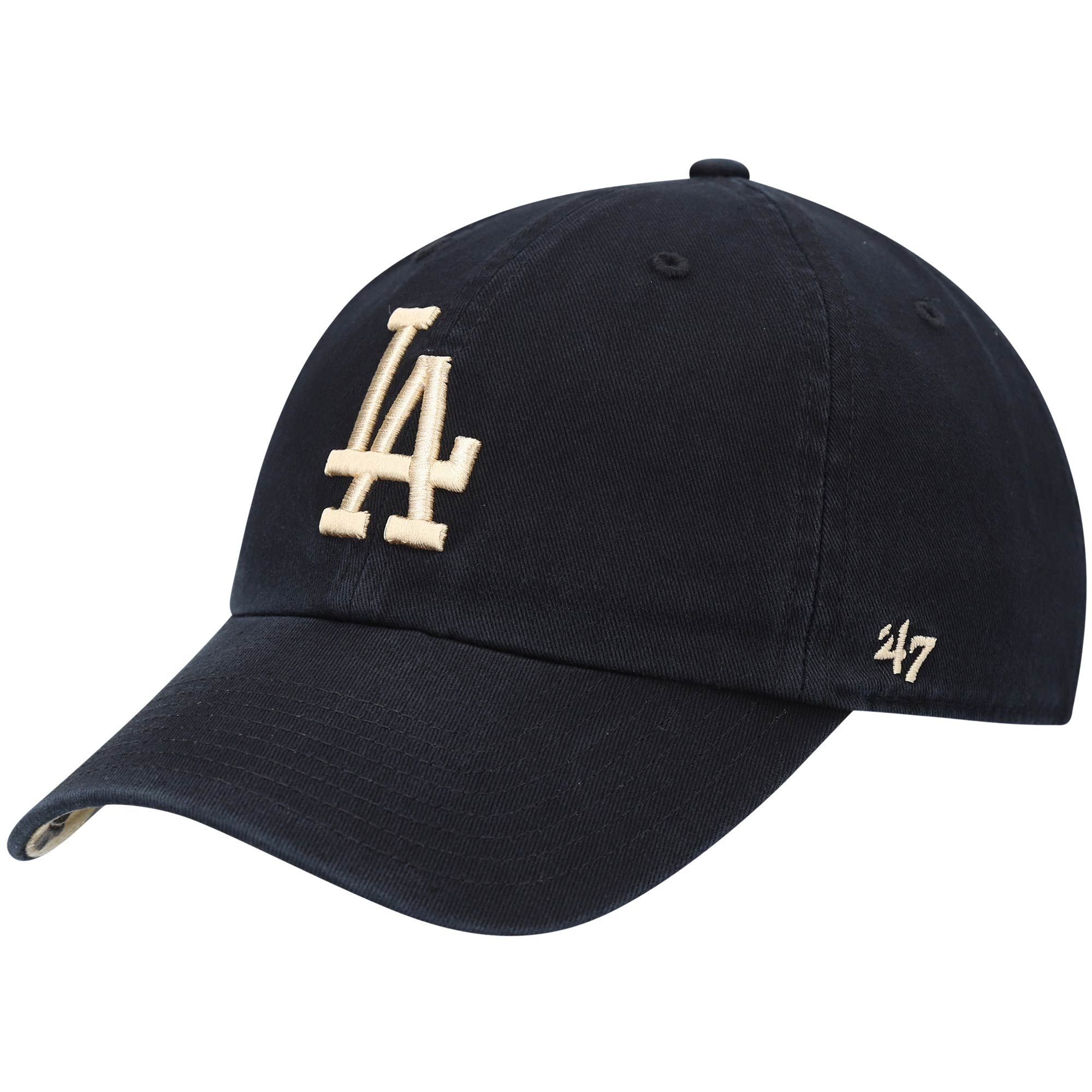 Women's '47 Black Los Angeles Dodgers Bagheera Cheetah Undervisor Clean Up Adjustable Hat | Fanatics