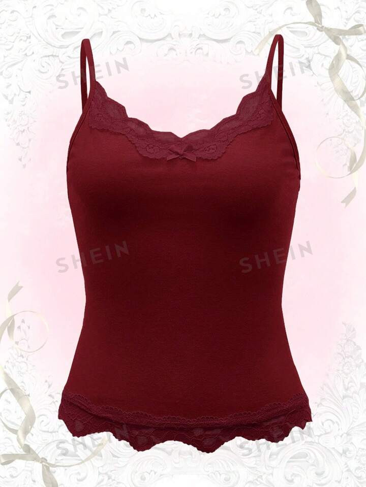 ROMWE Contrast Lace Cami Top | SHEIN USA | SHEIN