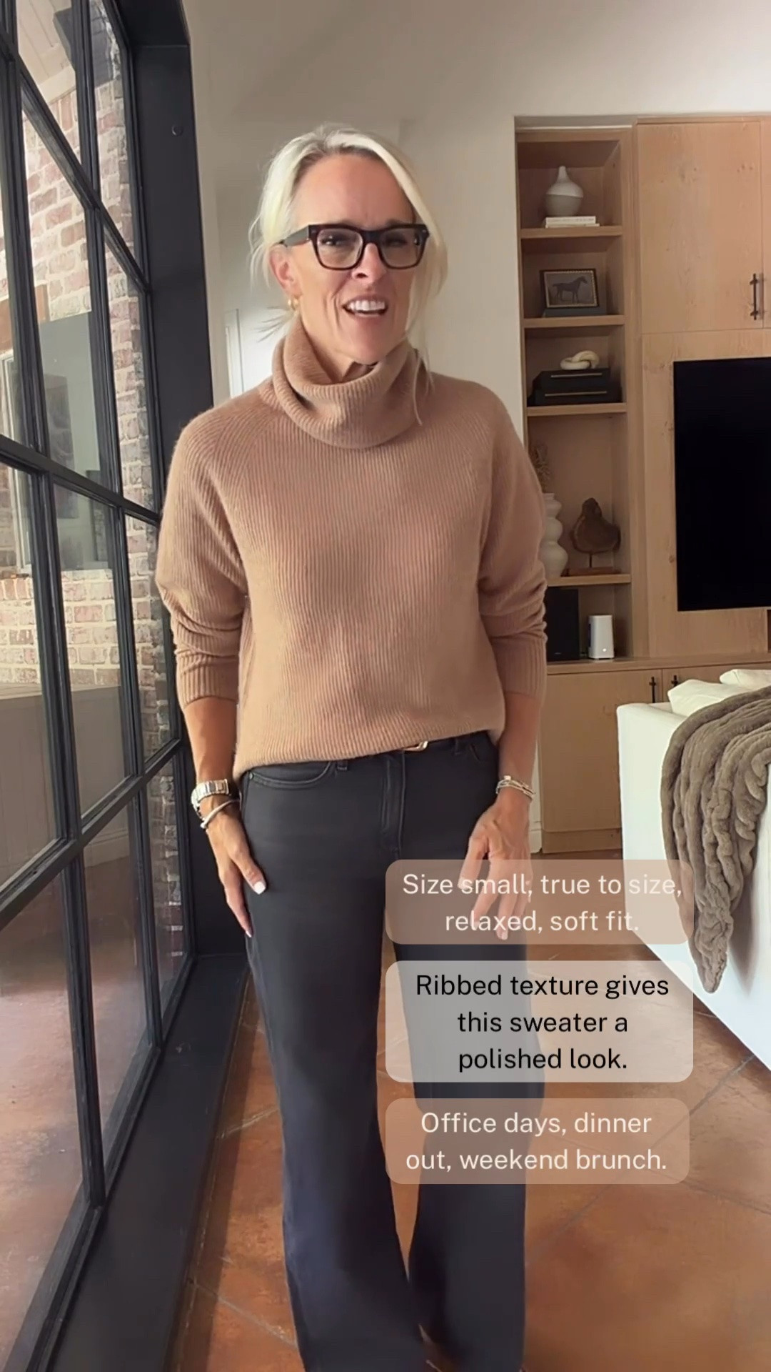 This taupe ribbed turtleneck sweater is such an easy polished layer for fall. I’m wearing a small, true to size, with a relaxed, soft fit that looks just as good with trousers as it does with denim. The ribbed texture adds a little interest while keeping the look simple enough for office days, dinner out, or weekend brunch.

#LTKootd #LTKOver40
