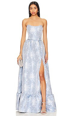 V. Chapman Charlotte Corset Gown in Denim Blue Windsor from Revolve.com | Revolve Clothing (Global)