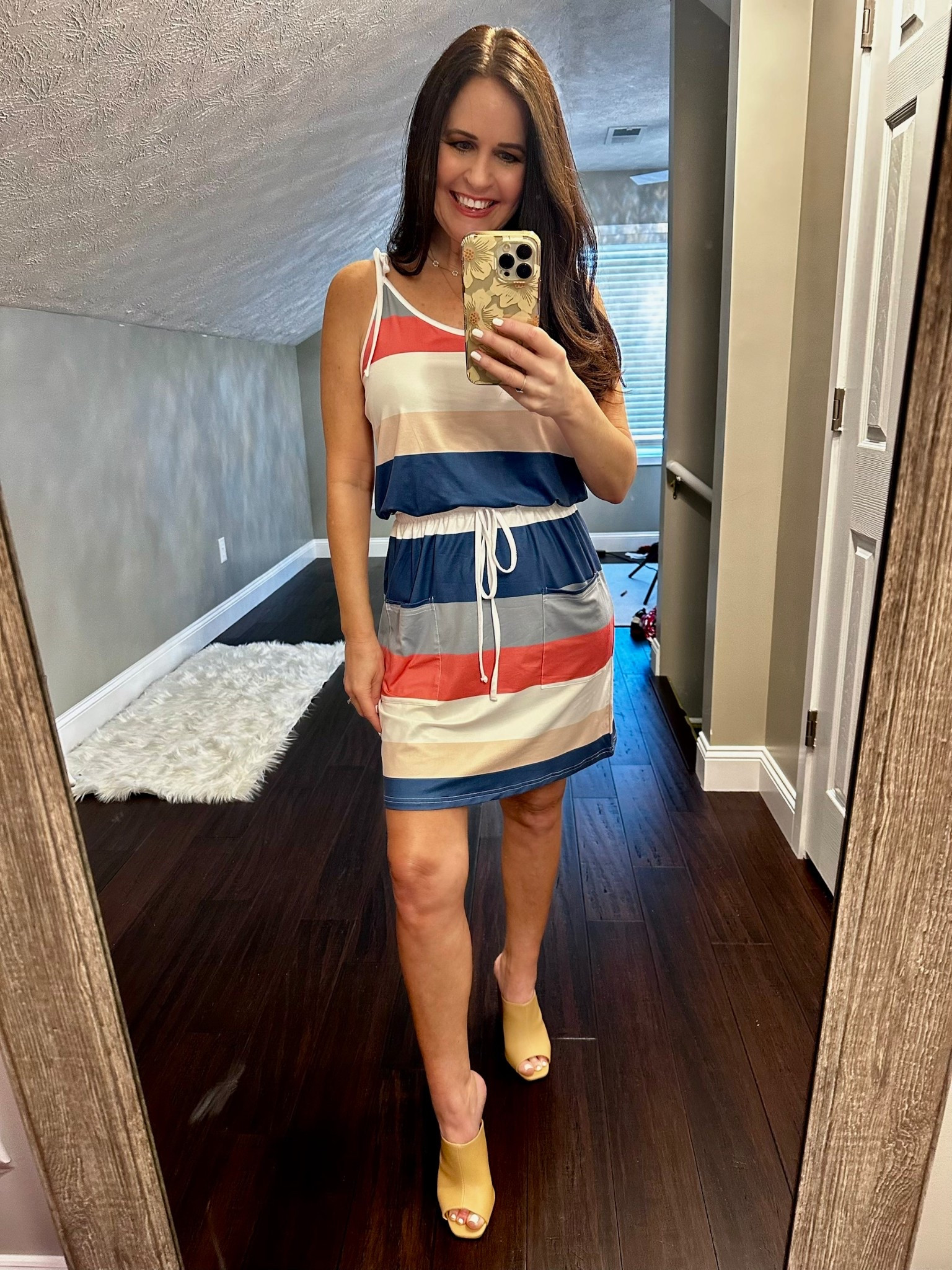 I’m 5’2 110 lbs wearing small in dress, heels are tts.
#mini #dress #sundress #spring #trendy

#LTKU #LTKFindsUnder50 #LTKStyleTip