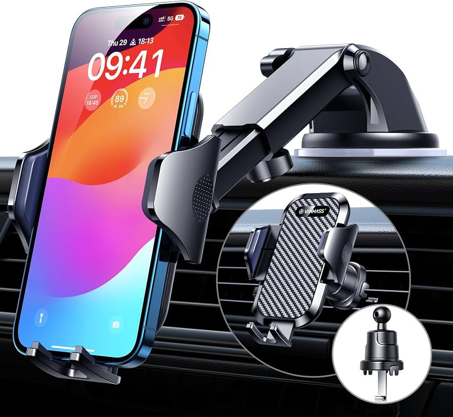 VANMASS Car Phone Holder 2026 Ultimate Military-Grade Strongest Suction & Clip Windshield Dashboa... | Amazon (US)