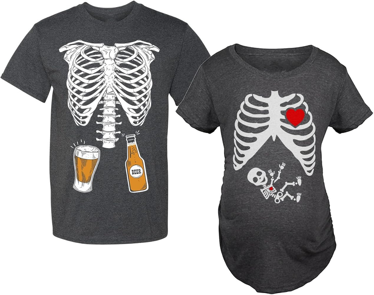 Maternity Halloween Costumes Skeleton Baby Boy Xray Couples Matching Shirts | Amazon (US)