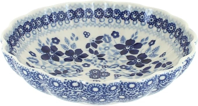 Blue Rose Polish Pottery Vintage Blue Dasiy Scallop Bowl | Amazon (US)