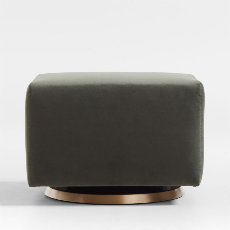Milo Green Nursery Gliding Ottoman with Gold Base + Reviews | Crate & Kids | Crate & Barrel