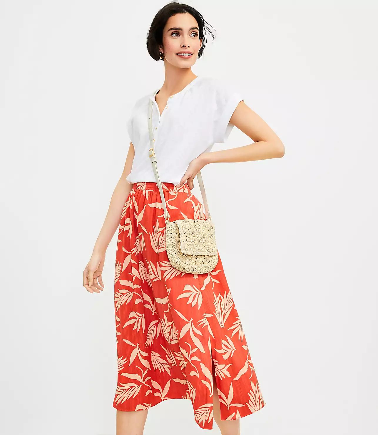 Floral Smocked Midi Skirt | LOFT
