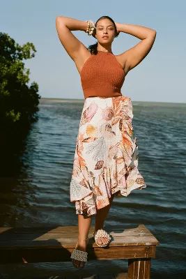 Maeve A-Line Wrap Midi Skirt | Anthropologie (US)