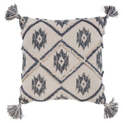 20"x20" Oversize Ikat Square Throw Pillow Cover Blue - Rizzy Home | Target