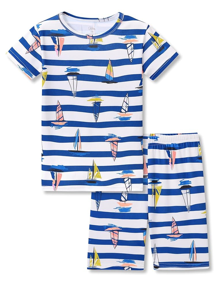 Tebbis Little Boys Pajamas - Soft Snug-fit PJs Short Sleeves Sleepwear Set Baseball Toddler Jammi... | Amazon (US)