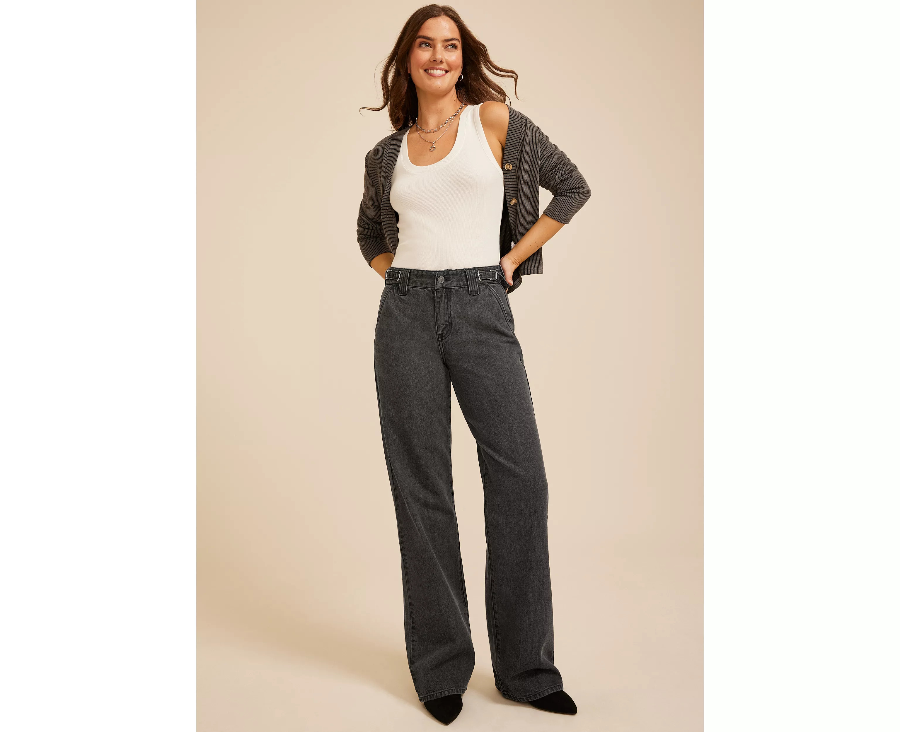 KanCan\u2122 High Rise Black Slim Wide Leg Jean | maurices | Maurices