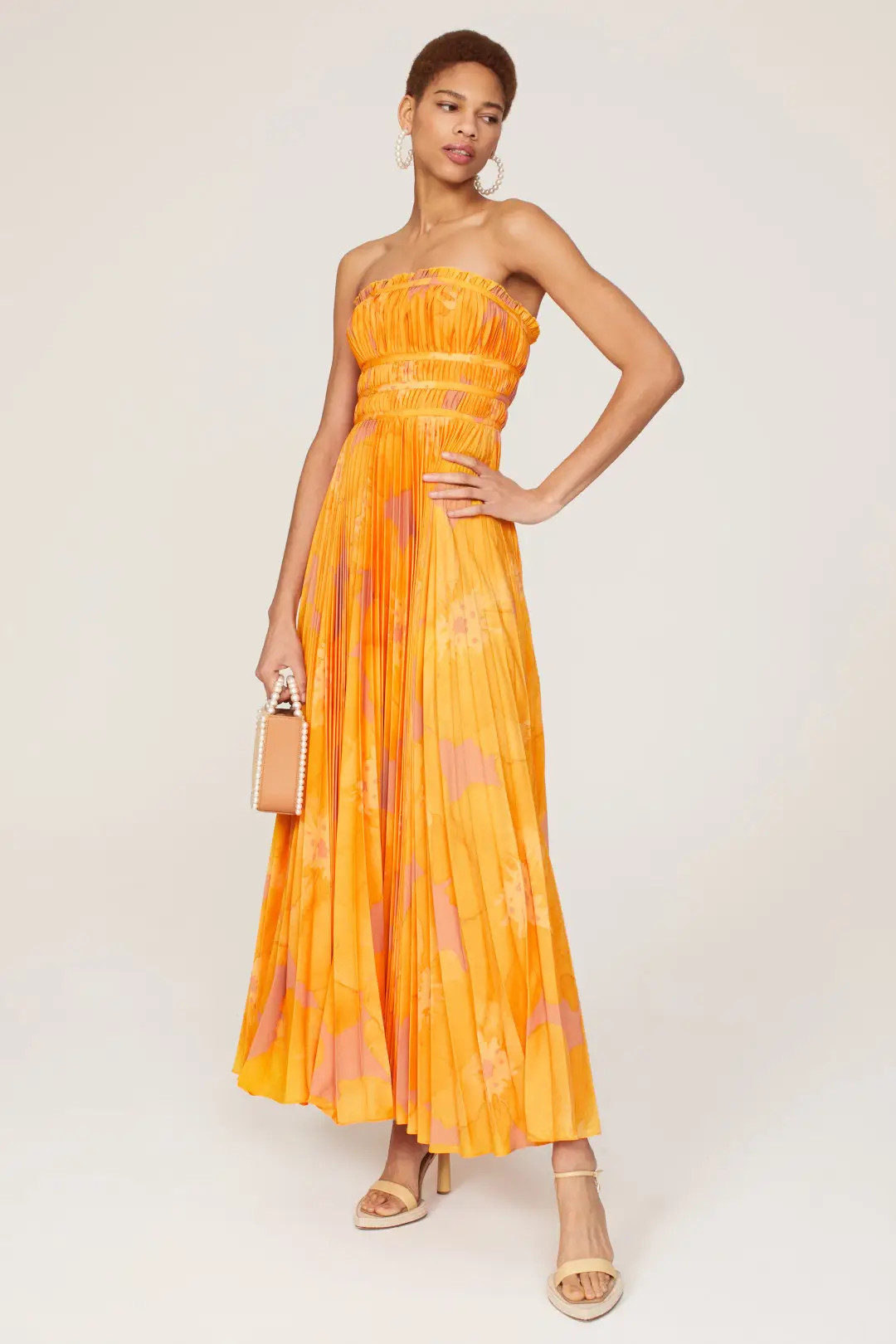 Strapless Pleated Dress | Rent the Runway
