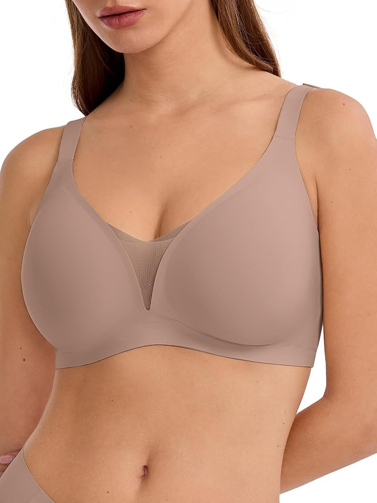 LUCKMEEY Bras for Women No Underwire Deep V Wireless Bra Push Up Seamless Bras Full Coverage Bral... | Amazon (US)