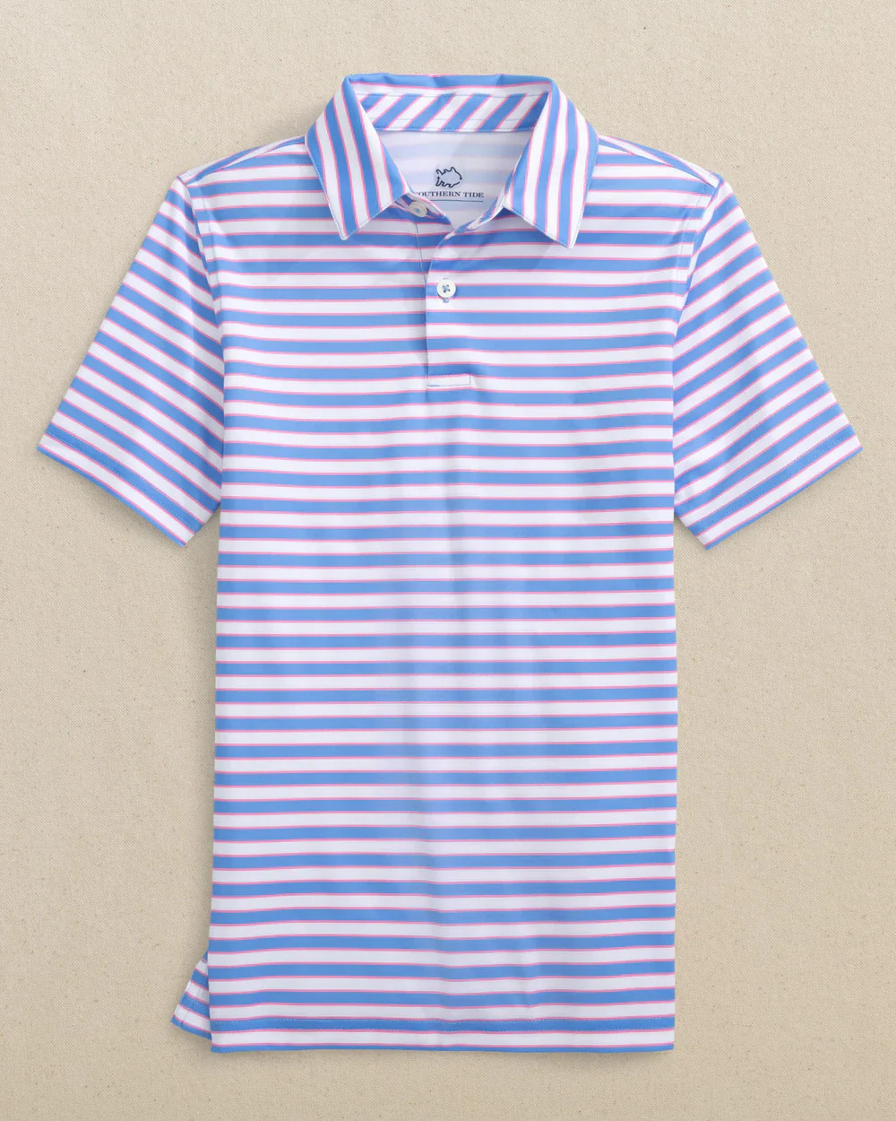Southern Tide Boys Driver Waterway Stripe Performance Polo | Persnickety