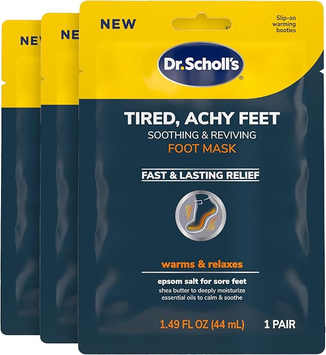 Dr. Scholl's® Tired, Achy Feet Soothing & Reviving Foot Mask, 3 Pair, Warming Booties | Amazon (US)