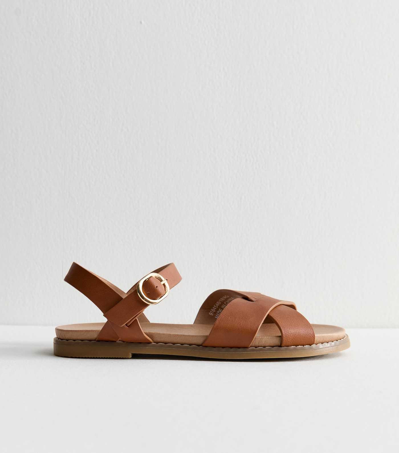 Wide Fit Tan Faux Leather Crossover Strap Sandals
						
						Add to Saved Items
						Remove fr... | New Look (UK)