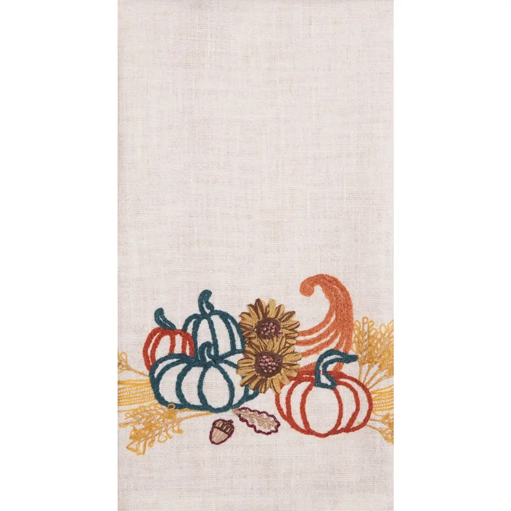 C&F Home Autumn Botanical Pumpkin 100% Cotton Handtowel in Beige at Nordstrom | Nordstrom