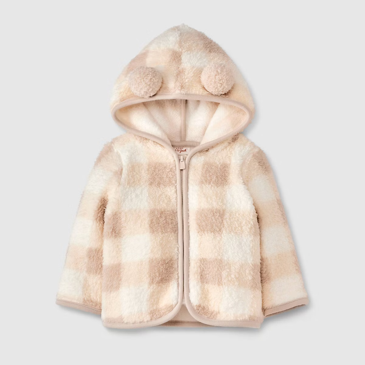 Baby Faux Fur Layered Jacket - Cat & Jack™ Light Beige | Target