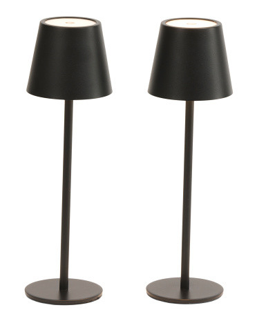 2pk 14in Hooded Metal Rechargeable Touch Lamps | TJ Maxx