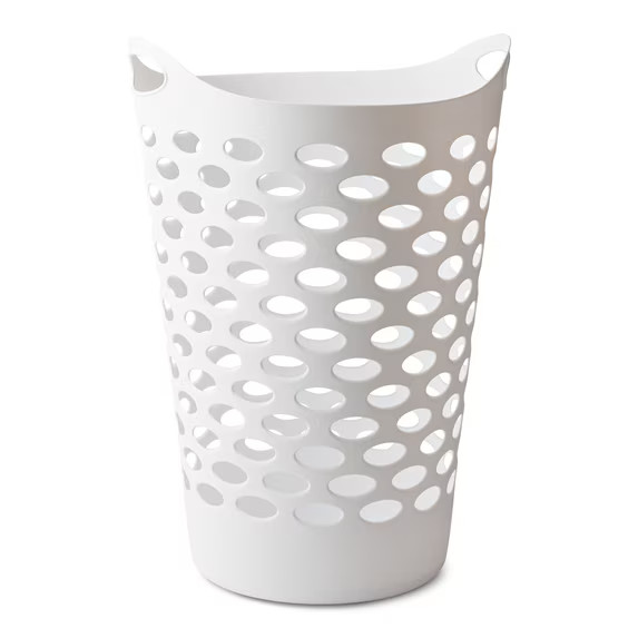 Mainstays Flexible Round Laundry Hamper, White Plastic | Walmart (US)