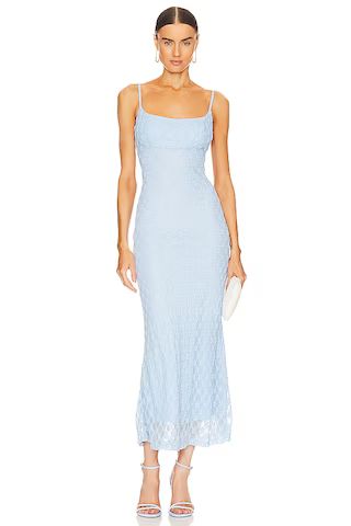 Bardot Adoni Mesh Midi Dress in Cornflower from Revolve.com | Revolve Clothing (Global)