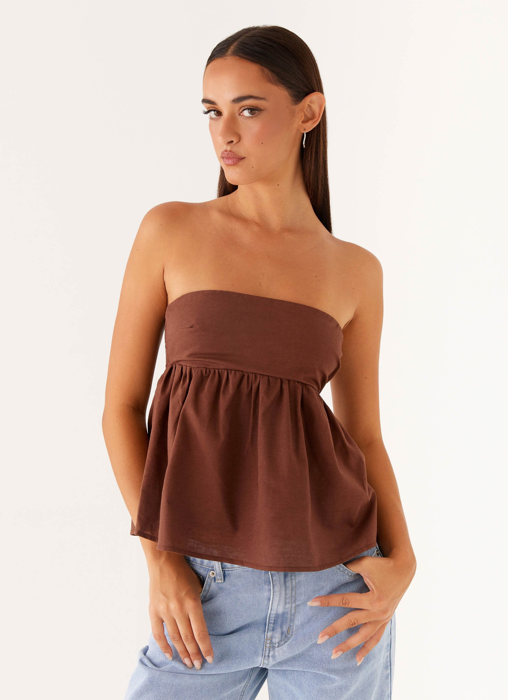 Cassie Tube Top - Chocolate | Peppermayo (Global)