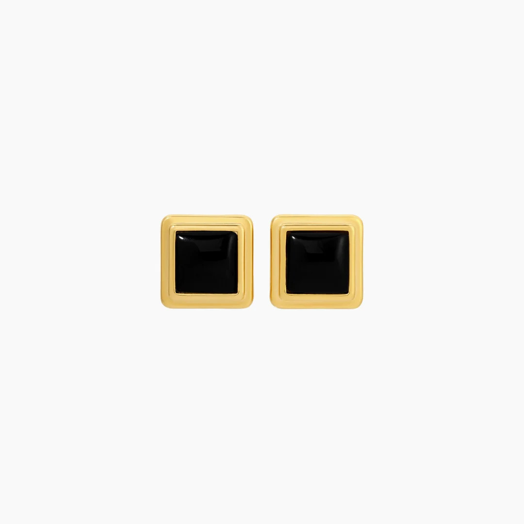 ARCHER EARRINGS GOLD / BLACK | Heaven Mayhem