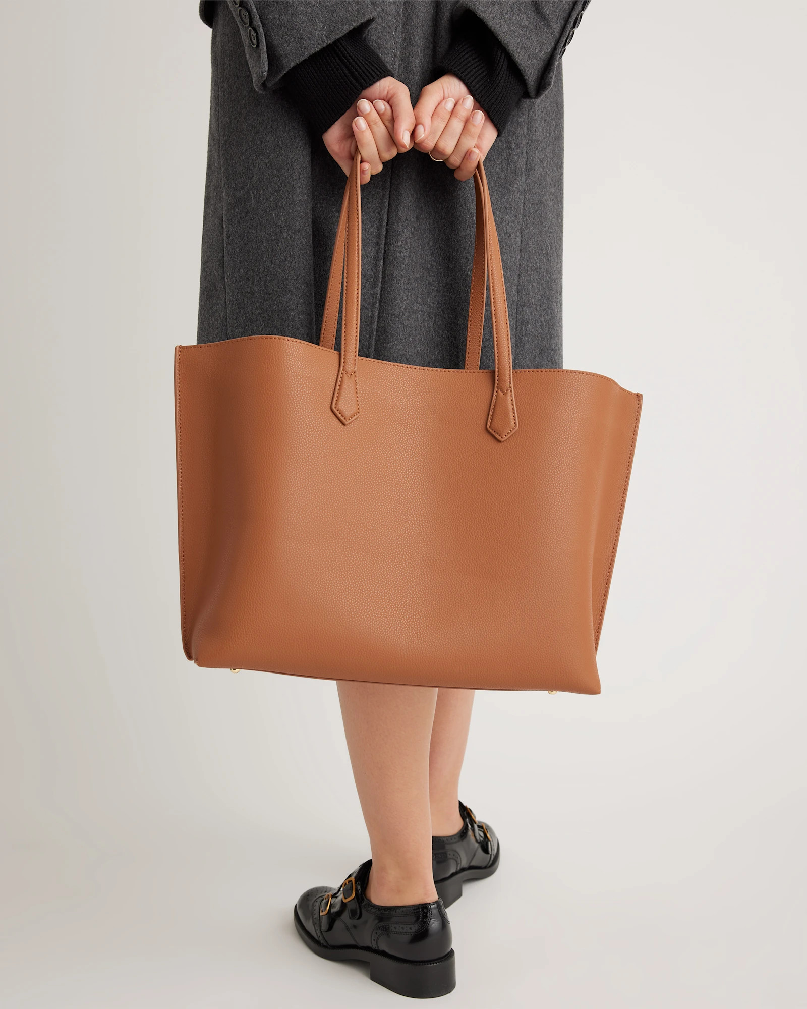 Italian Leather Triple Compartment Shopper Tote | Quince