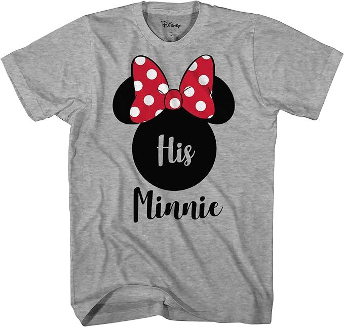 Disney His Minnie Her Mickey Couples Valentines Adult Funny Disneyland Graphic T-Shirt | Amazon (US)