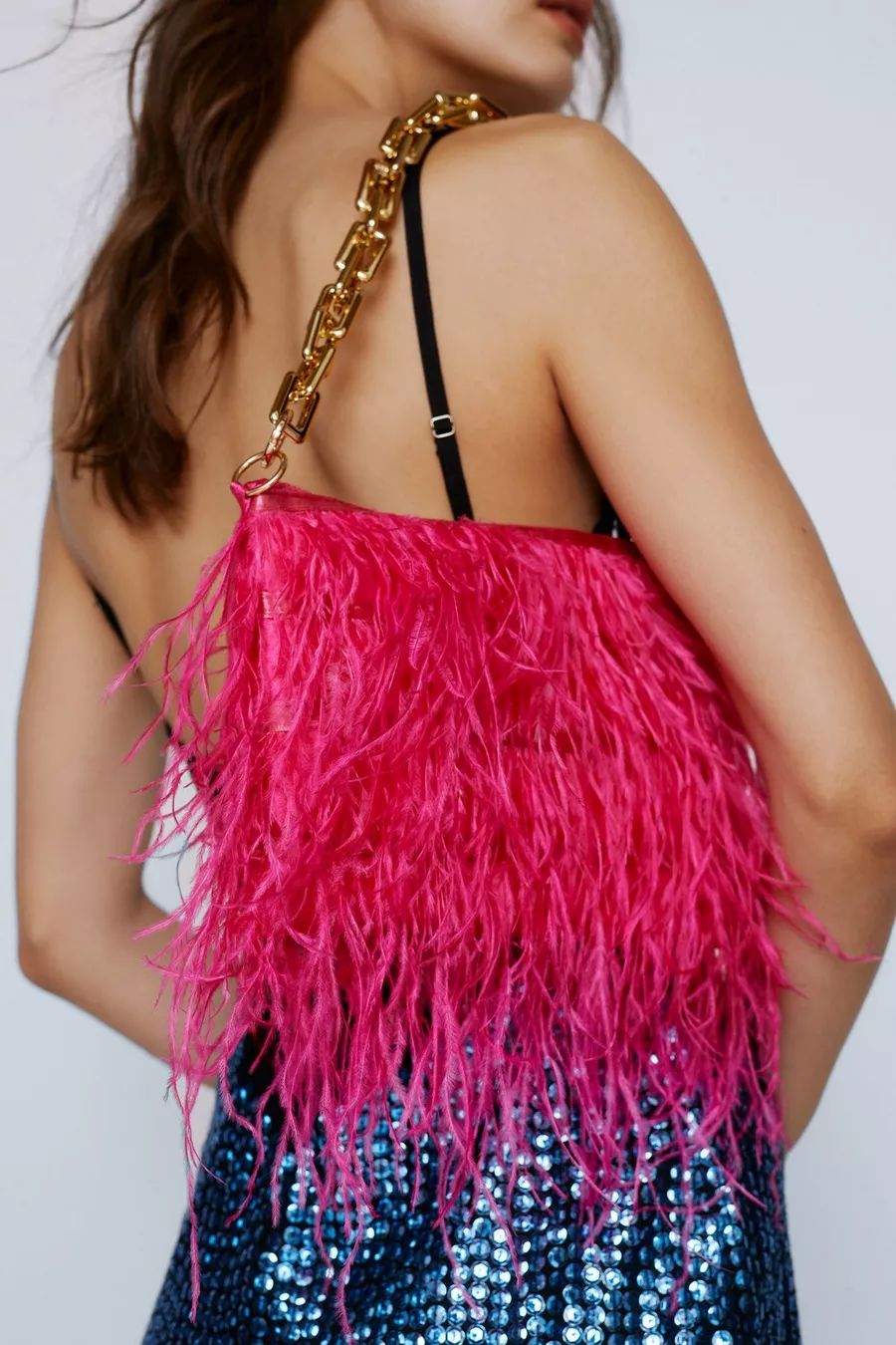 Feather Chain Strap Bag | Nasty Gal (US)