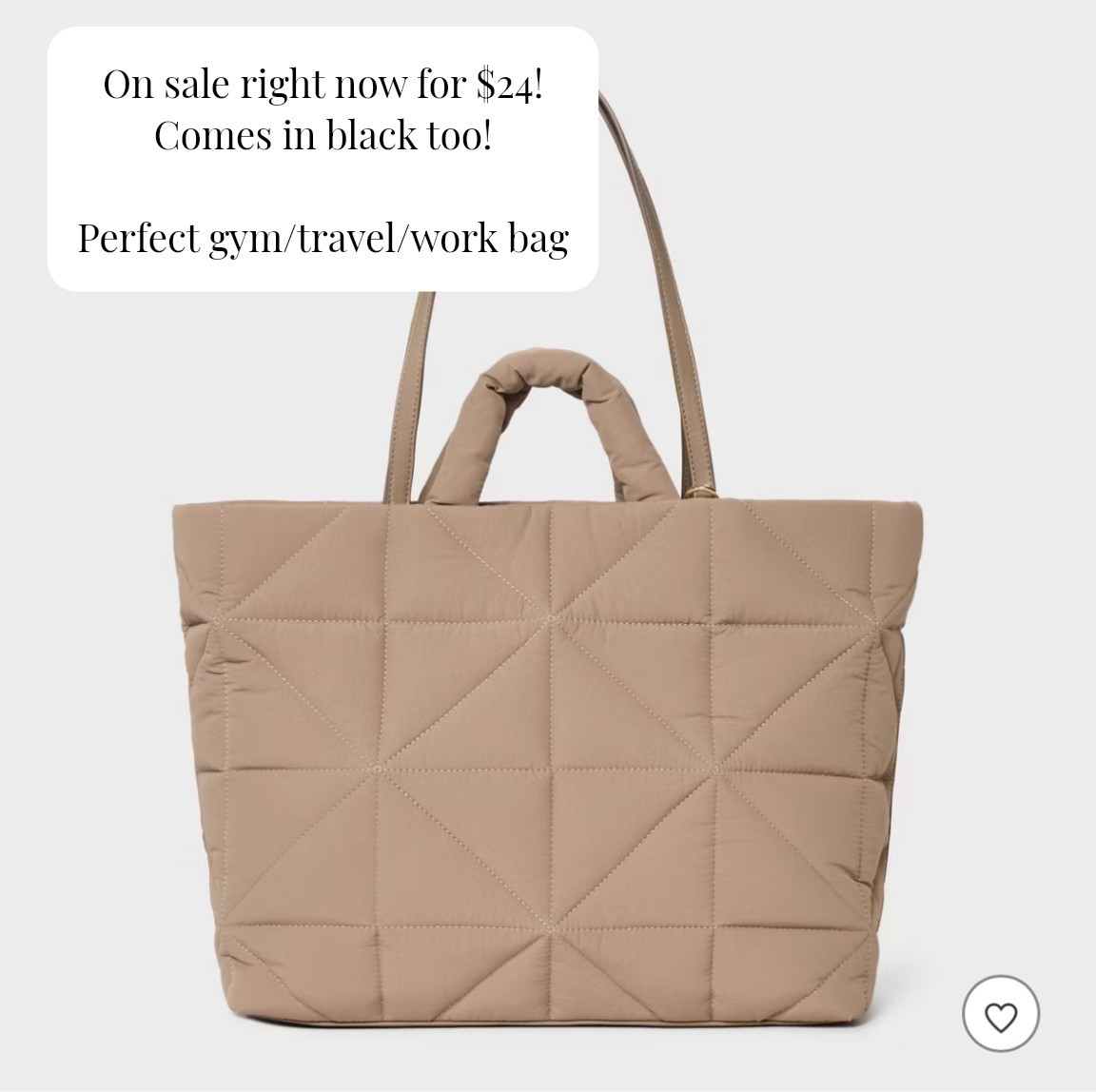 Great gym, travel or work bag! On sale for $24 right now! Saw in person and it’s the perfect size!!


Travel bag, travel outfits, quilted tote bag, work outfits, gym bag, work bag, summer outfits, spring outfits, mom bags, errands outfit, tote bags for moms 

#LTKHome #LTKmomlife #LTKActive