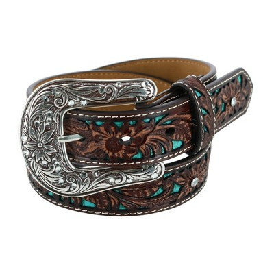 Ariat Girl's Western Belt with Turquoise Inlays, 26, Turquoise | Target
