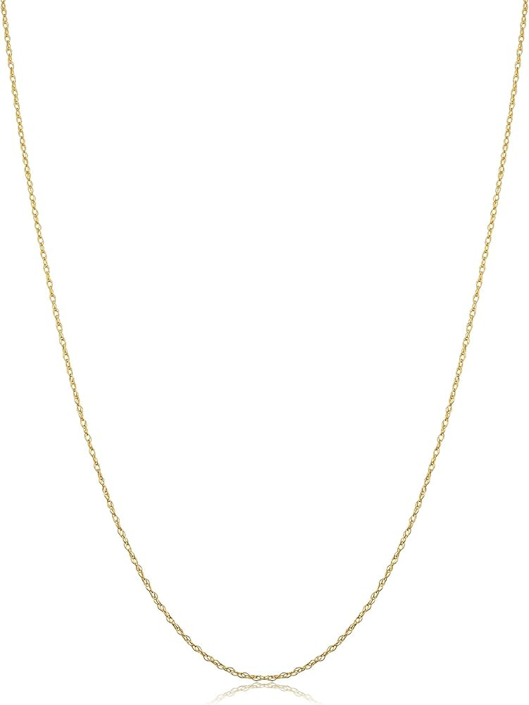 Kooljewelry 10k Yellow Gold Rope Chain Barely-There Necklace (0.7 mm, 0.9 mm, 1 mm or 1.3 mm) - T... | Amazon (US)