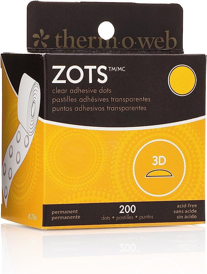Thermoweb Zots Clear Adhesive Dots, 3D, 1/2" Diameter x 1/8" Thick, 3-D | Amazon (US)