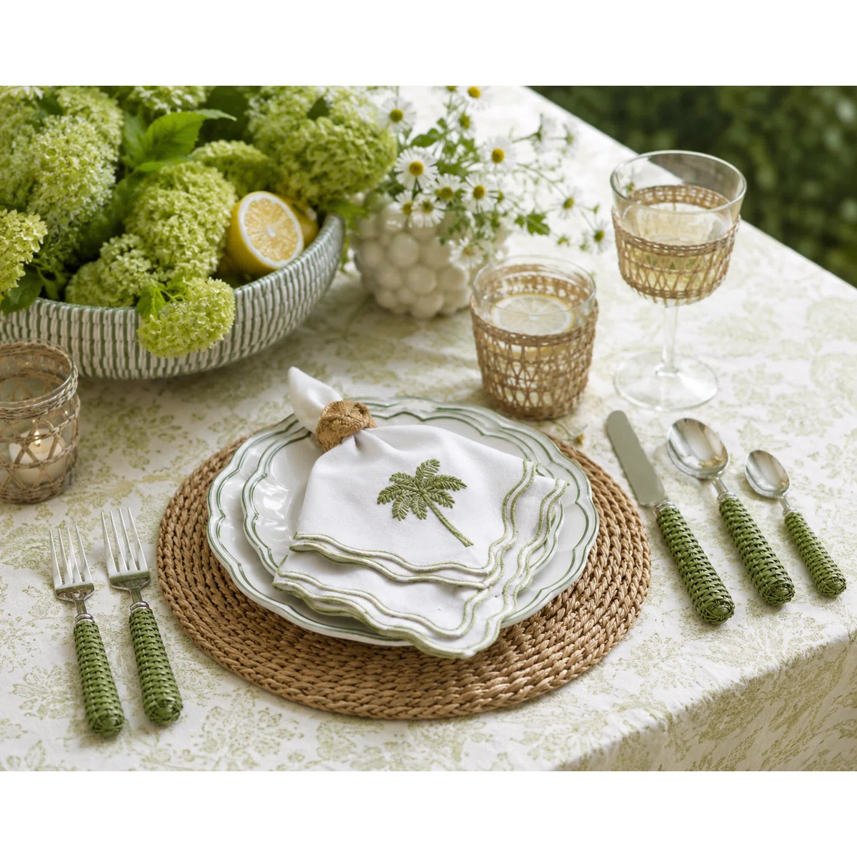 Green Basketweave Five Piece Flatware Set (Set of 5) | Wayfair North America