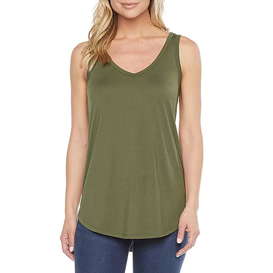 a.n.a Womens V Neck Sleeveless Tank Top | JCPenney