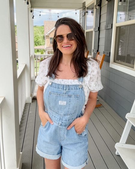The perfect summer overalls 🫶🏻 I’m wearing an xs. My sunnies are from Eleventh Hour - Yacht Club in gold gradient 

#LTKSeasonal #LTKfindsunder100 #LTKstyletip
