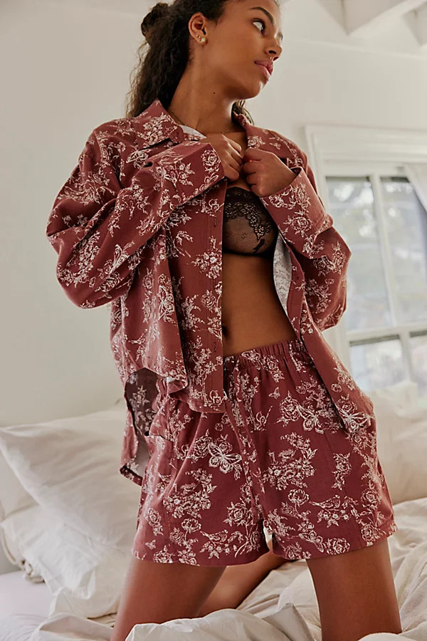 Flannel Play Date Set by Intimately at Free People in Mocha Combo, Size: Large | Free People (UK)