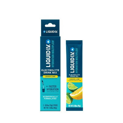 Liquid I.V. Hydration Multiplier Vegan Powder Electrolyte Supplements - Lemon Lime - 0.56oz each/3ct | Target