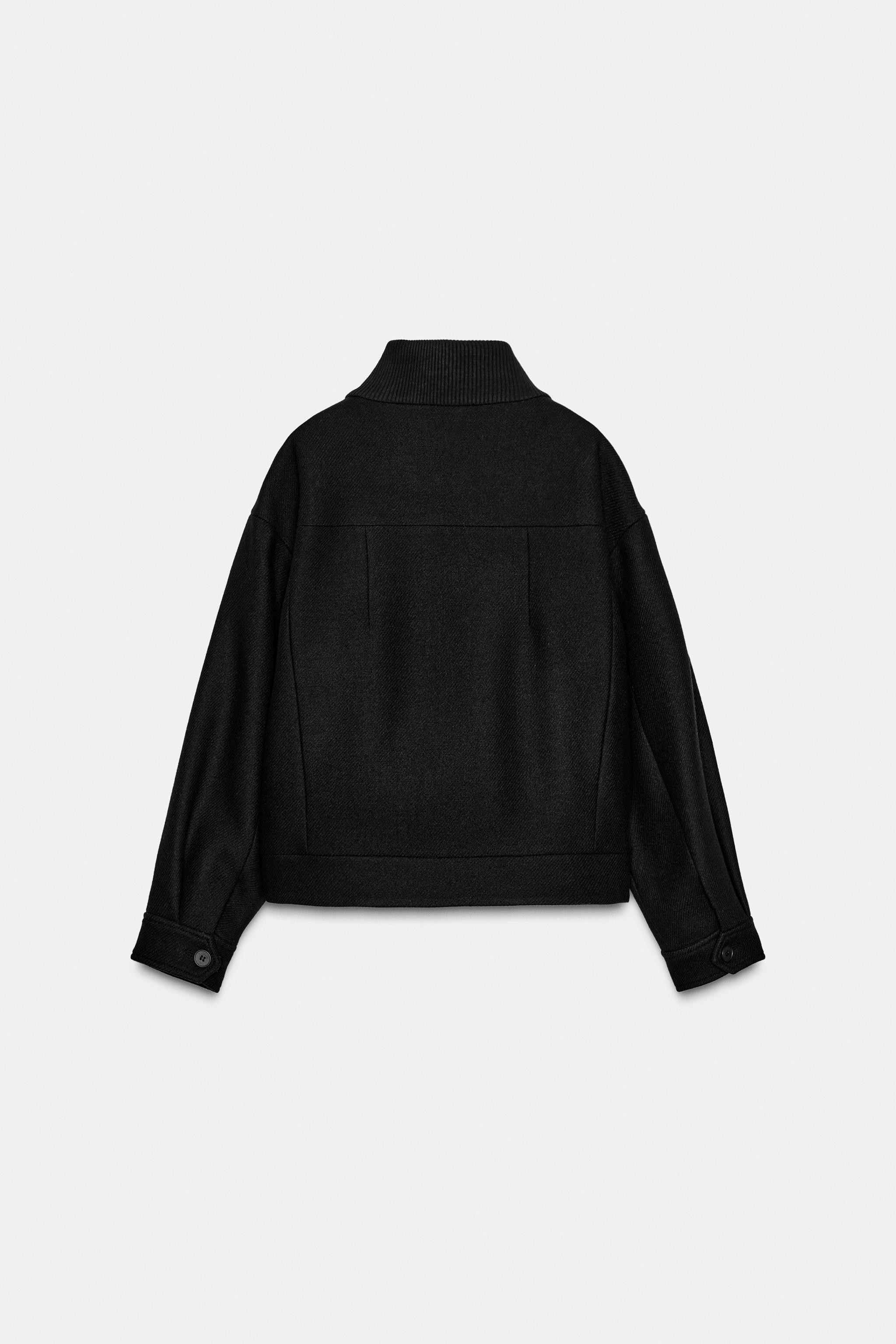 SHORT WOOL COAT WITH HIGH NECK | Zara US