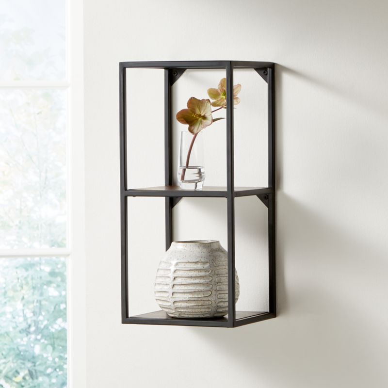 Booker Tall Double Rectangle Wall Display Decorative Shelf + Reviews | Crate & Barrel | Crate & Barrel