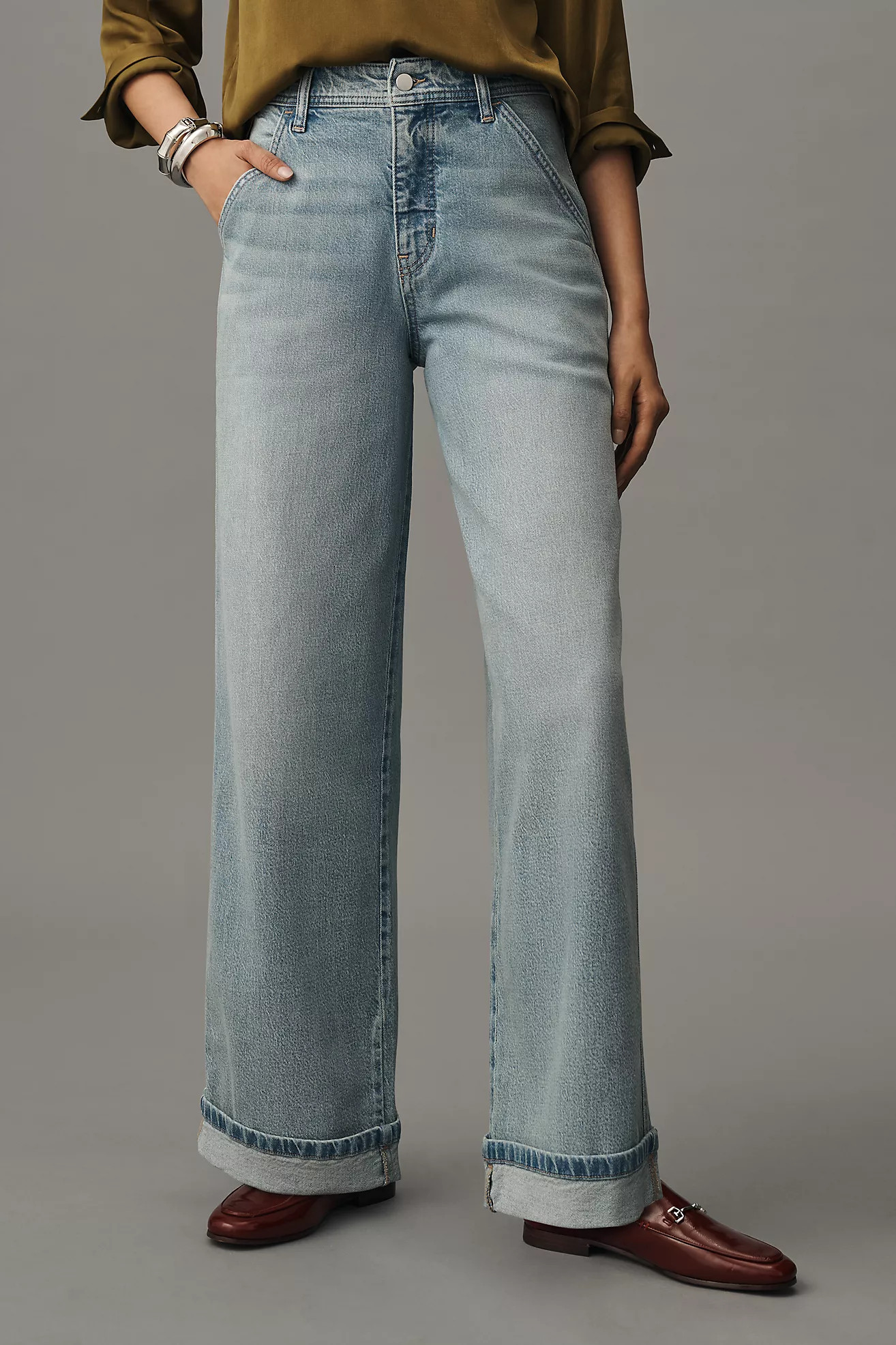 Pilcro Mason High-Rise Relaxed Gaucho Ankle Jeans | Anthropologie (US)