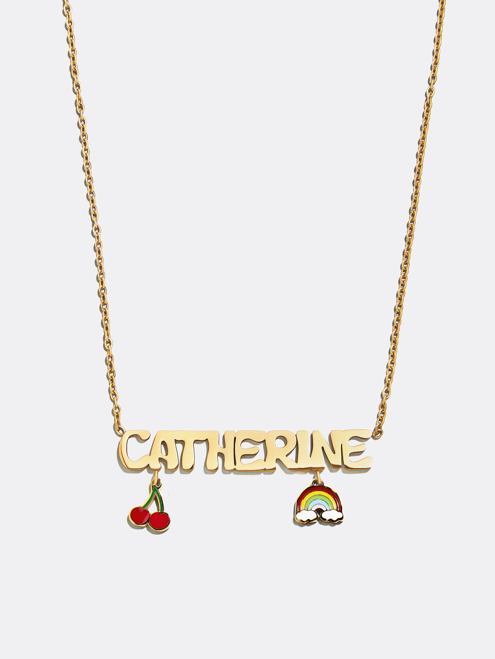 Waterproof Kids’ Custom Nameplate Charm Necklace - Gold | BaubleBar