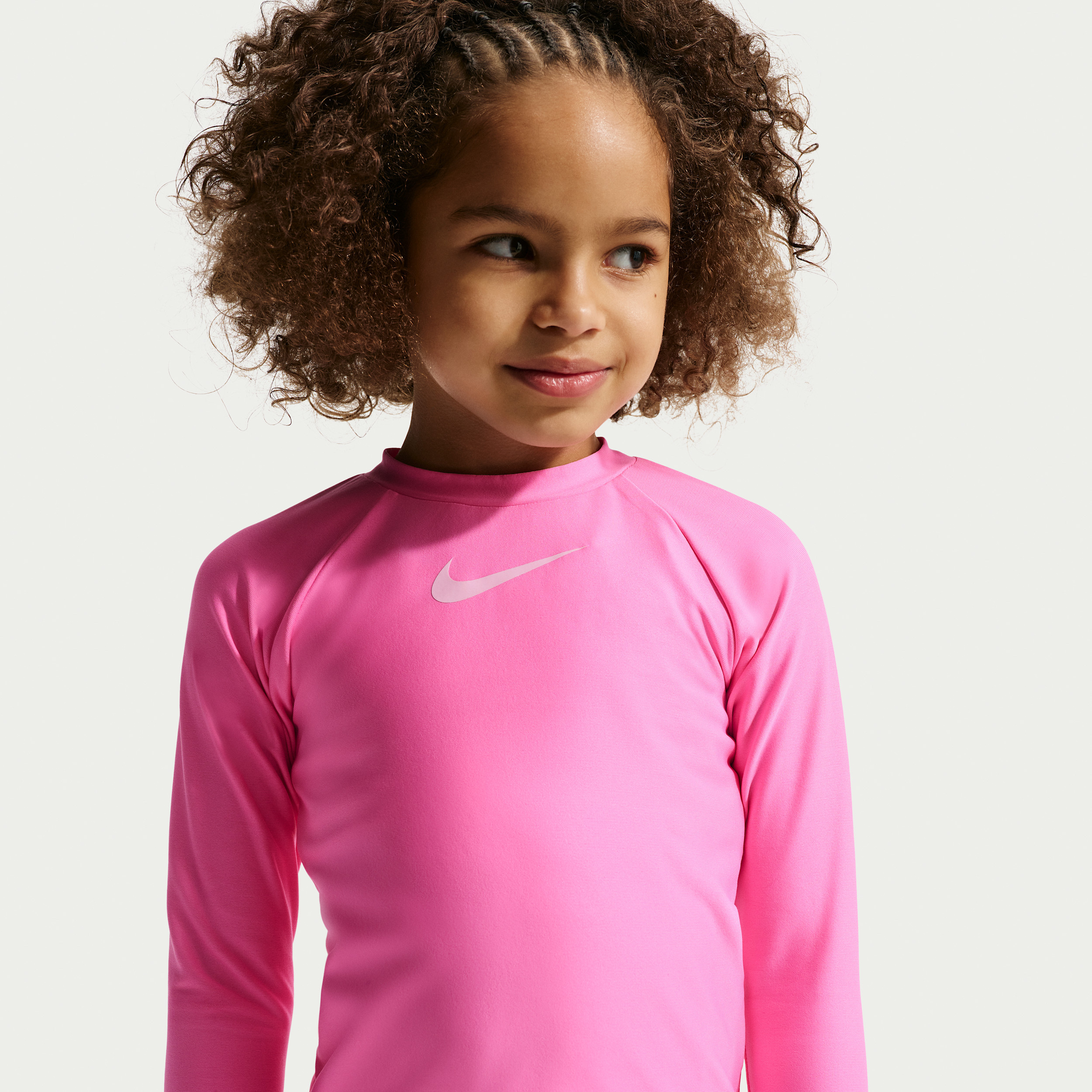 Nike Swim Little Kid's (Girls') Long Sleeve Hydroguard + Midkini Set in Pink | NESSG774-663 | Nike (US)