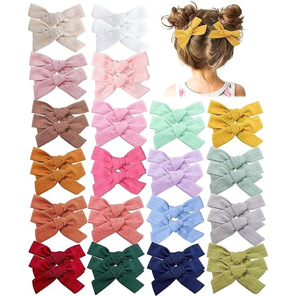 Prohouse 40 PCS Baby Girls Hair Clips Fully Lined Non Slip For Infant Fine Hair Bows Barrettes for T | Amazon (US)