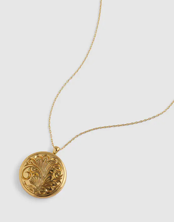 Engraved Locket Pendant Necklace | Madewell
