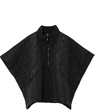Echo Quilted Quarter Zip Poncho - Black | Dillard's