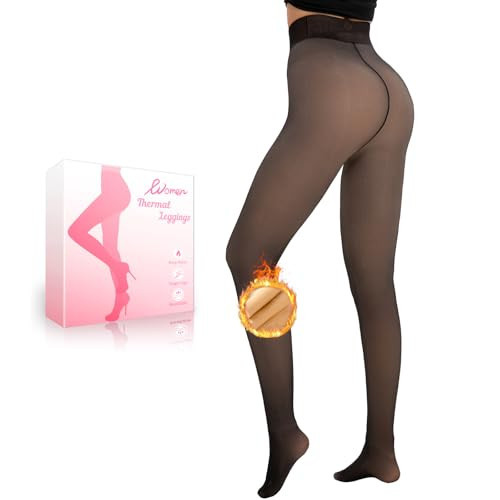 HONGTEYA Fleece Lined Tights Women Winter Thermal Leggings Pantyhose Fake Translucent Thick Warm Sheer Tights | Amazon (US)