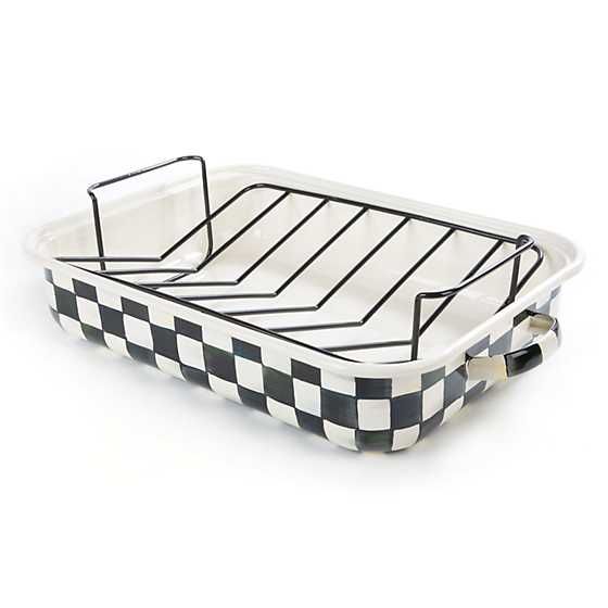 Courtly Check Enamel Roasting Pan with Rack | MacKenzie-Childs
