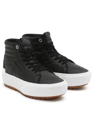 Vans SK8-Hi Stacked Emboss Check sneakers in black | ASOS (Global)